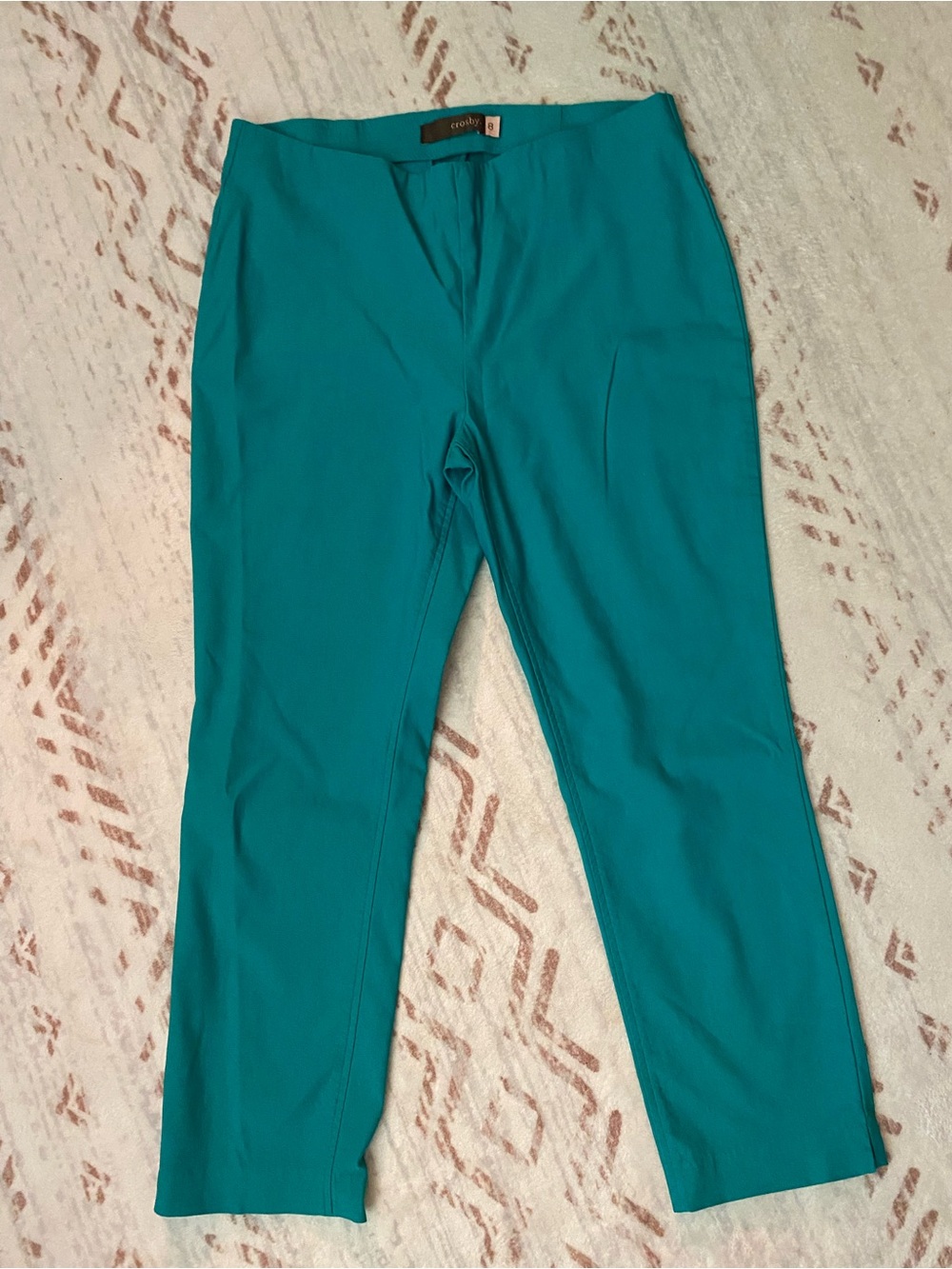 Crosby Teal Green Ankle Pants / Trousers Size 8 - Stretch Career Office Wear